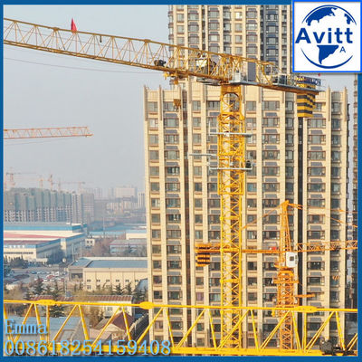 QTZ125 평면 탑 크레인 60m 부름 10t 용량